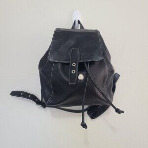 Coach 9569 Vintage Black Leather Drawstring Closure Backpack *read